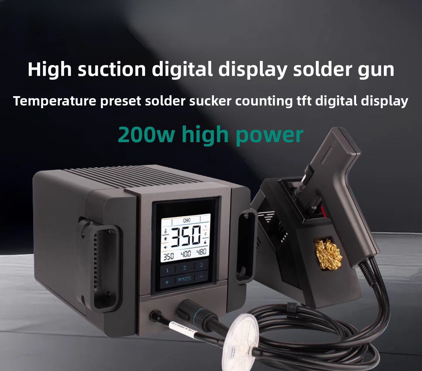 Desoldering Pump Electric Vacuum Station - Elektrische Entlötpumpe 200W Hochleistungs-TV2/TV2+ Vakuum-Entlötwerkzeug Tragbare